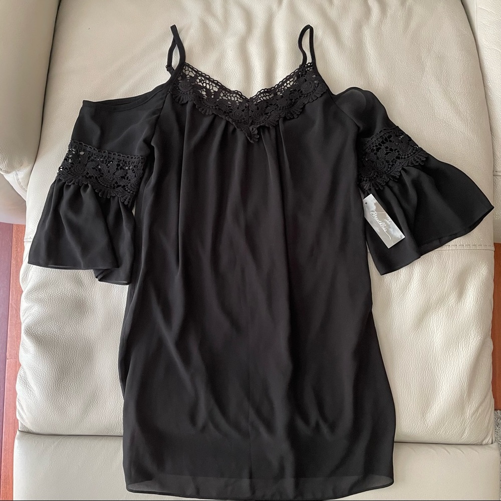 Black size small Breathless cold shoulder dress